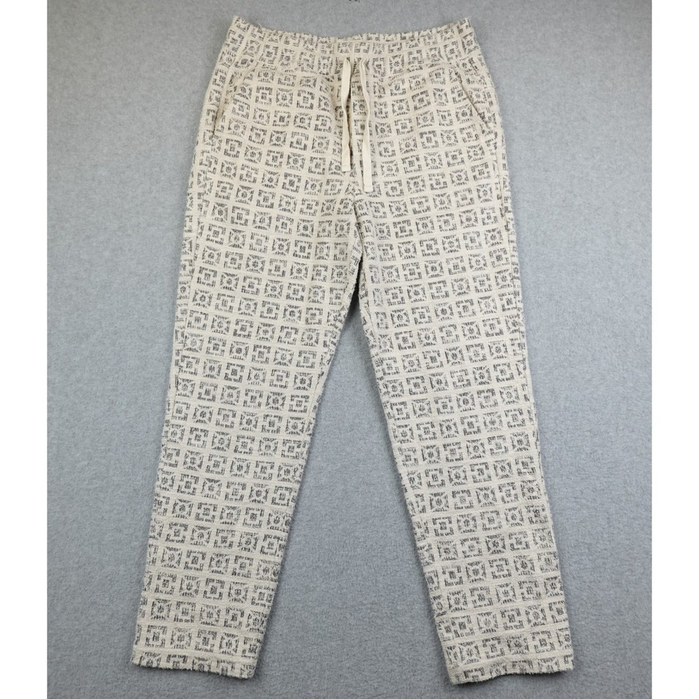 Marine Layer Cam Jacquard Pants Mens M/T Beige Geometric Drawstring Lounge Relax